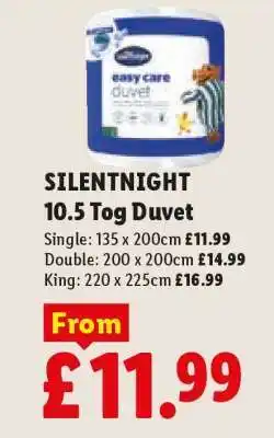 Lidl SILENTNIGHT 10.5 Tog Duvet offer