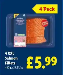 Lidl 4 XXL Salmon Fillets offer