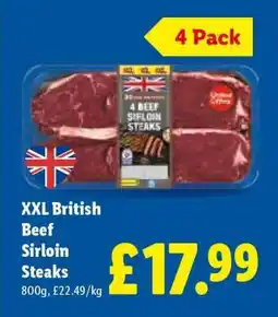 Lidl XXL British Beef Sirloin Steaks offer