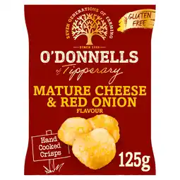 Iceland O'Donnells Mature Cheese & Red Onion Flavour Hand Cooked Crisps 125g offer