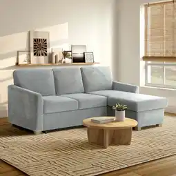 Costco Coddle Cameron Fabric Sofa Bed with Reversible Chaise, Grey offer