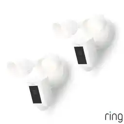 Costco Ring Floodlight Cam (2nd Gen) - Wired - White Security Camera - Retinal 2K - 2 Pack offer