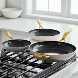 Costco GreenPan Jewel Ceramic Frying Pan Set, 3 Piece in 3 Colours offer