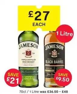 SuperValu Jameson Triple Distilled Irish Whiskey offer