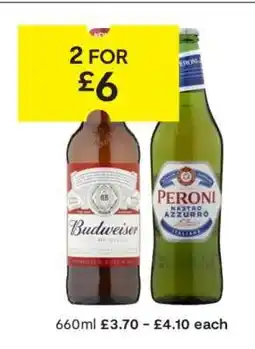 SuperValu Budweiser & Peroni Nastro Azzurro offer
