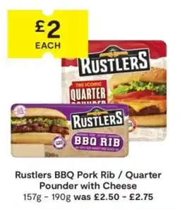 SuperValu Rustlers bbq pork rib / quarter pounder with cheese offer