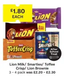 SuperValu Lion Milk/ Smarties/ Toffee Crisp/ Lion Brownie offer