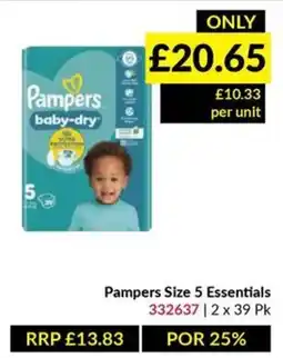 Musgrave MarketPlace Pampers Size 5 Essentials offer