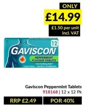 Musgrave MarketPlace Gaviscon peppermint tablets offer