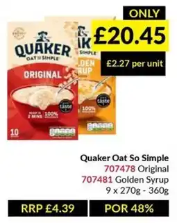 Musgrave MarketPlace Quaker oat so simple offer