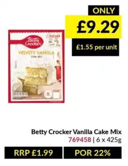 Musgrave MarketPlace Betty Crocker vanilla cake mix offer