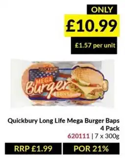 Musgrave MarketPlace Quickbury long life mega burger baps offer