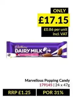 Musgrave MarketPlace Cadbury dairy milk marvellous popping candy offer