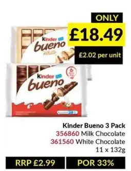 Musgrave MarketPlace Kinder bueno 3 Pack offer
