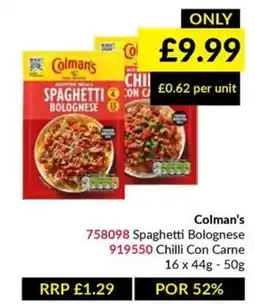 Musgrave MarketPlace Colman's Spaghetti Bolognese offer