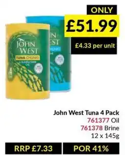 Musgrave MarketPlace John West Tuna 4 Pack offer