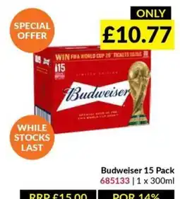 Musgrave MarketPlace Budweiser 15 Pack offer