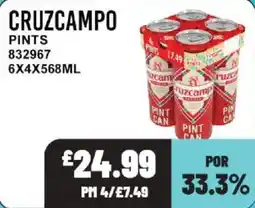 Bestway Cruzcampo pints offer