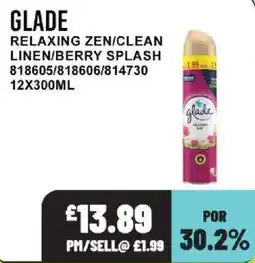 Bestway Glade relaxing zen/clean linen/berry splash offer