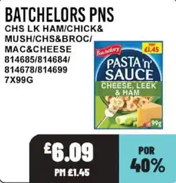 Bestway Batchelors pasta n' sauce cheese, leek & ham offer