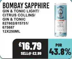Bestway Bombay Sapphire gin & tonic light offer