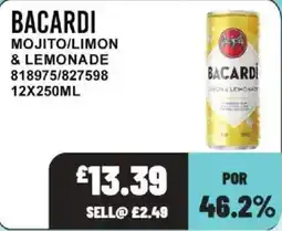 Bestway Bacardi mojito/limon & lemonade offer