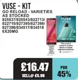 Bestway Vuse go reload varieties offer