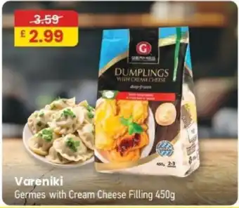 Germes dumplings with cream cheese filling