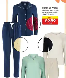 Aldi Button-Up Pyjamas offer