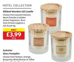 Aldi Hotel Collection Ribbed Wooden Lid Candle offer