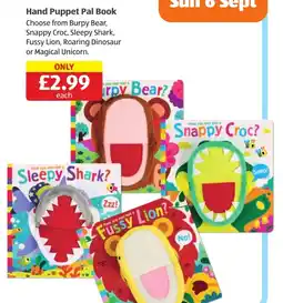 Aldi Hand Puppet Pal Book offer
