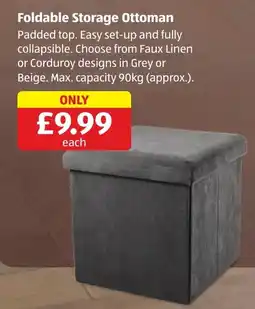 Aldi Foldable Storage Ottoman offer
