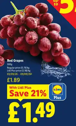 Lidl Red Grapes offer