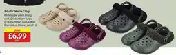 Aldi Adults' Warm Clogs offer