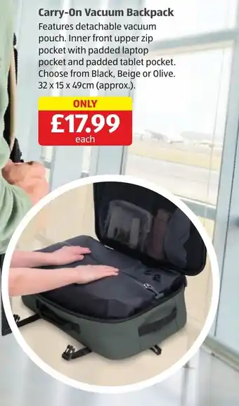 Carry-On Vacuum Backpack