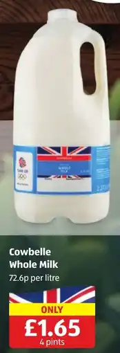 Aldi Cowbelle whole milk offer