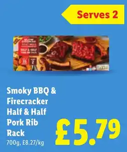 Lidl Smoky BBQ & Firecracker Half & Half Pork Rib Rack offer