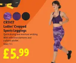 Lidl Crivit ladies' cropped sports leggings offer