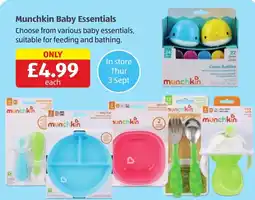 Aldi Munchkin baby essentials offer