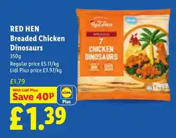 Lidl Red Hen breaded chicken dinosaurs offer