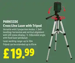 Lidl Parkside cross line laser with tripod offer