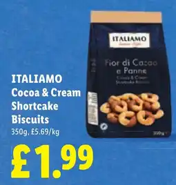 Lidl Italiamo cocoa & cream shortcake biscuits offer