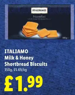 Lidl Italiamo milk & honey shortbread biscuits offer