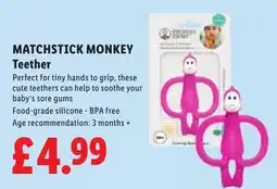 Lidl Matchstick Monkey Teether offer