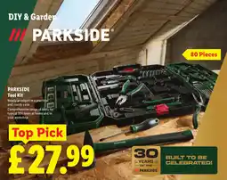 Lidl Parkside tool kit offer