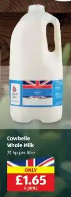 Aldi Cowbelle Whole Milk offer