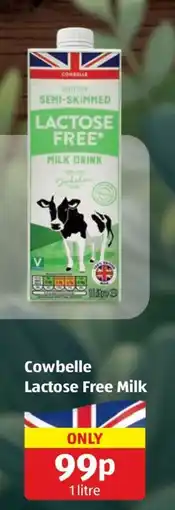Aldi Cowbelle Lactose Free Milk offer