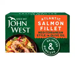 Iceland John West Atlantic Salmon Fillet Mediterranean Style in Olive Oil 115g offer