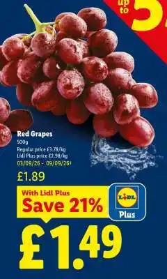 Lidl Red Grapes offer