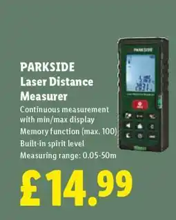 Lidl Parkside Laser Distance Measurer offer